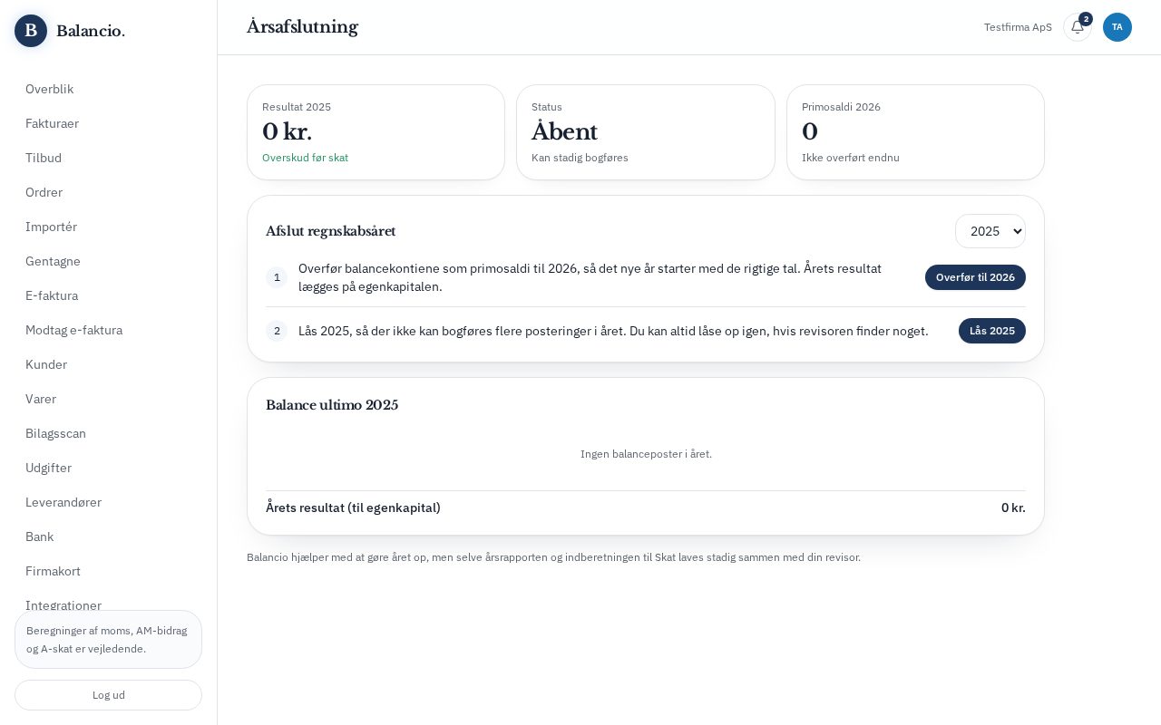 Skærmbillede: Årsafslutning